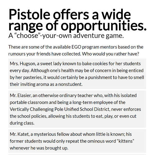 Thumbnail for Pistole offers a wide range of opportunities.