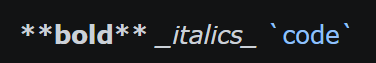 Screenshot of bold, italic, and code text in Dark 2026 color theme