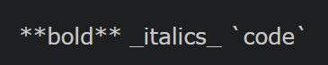 Screenshot of bold, italic, and code text in Tomorrow Night color theme